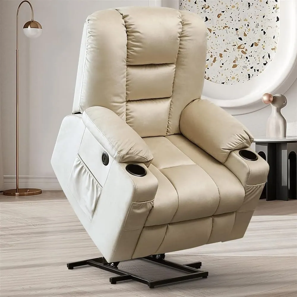 Genuine Leather Power Lift Recliner Chair Massage Adjustable for Elderly Reclining Sofa for Adults High Back Theater Seating Chair Living Room Home Office