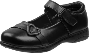 Girl's Mary Jane School Uniform Shoes (Toddler/Little Girl/Big Girl), Size 6 Big Kid, Black-Hearts