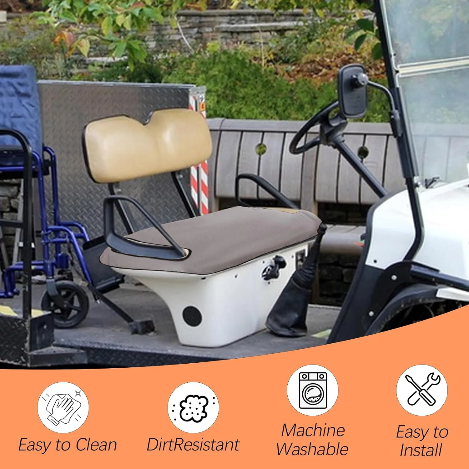 Golf Cart Seat Covers,EZGO Seat Cover,Heavy Duty Golf Cart Seat Blanket,Waterproof Travel Sports Cart Seat Cushion Covers for 2 Person Seats Club Car,Winter Golf Cart Accessories,Golf Cart Seat Cover