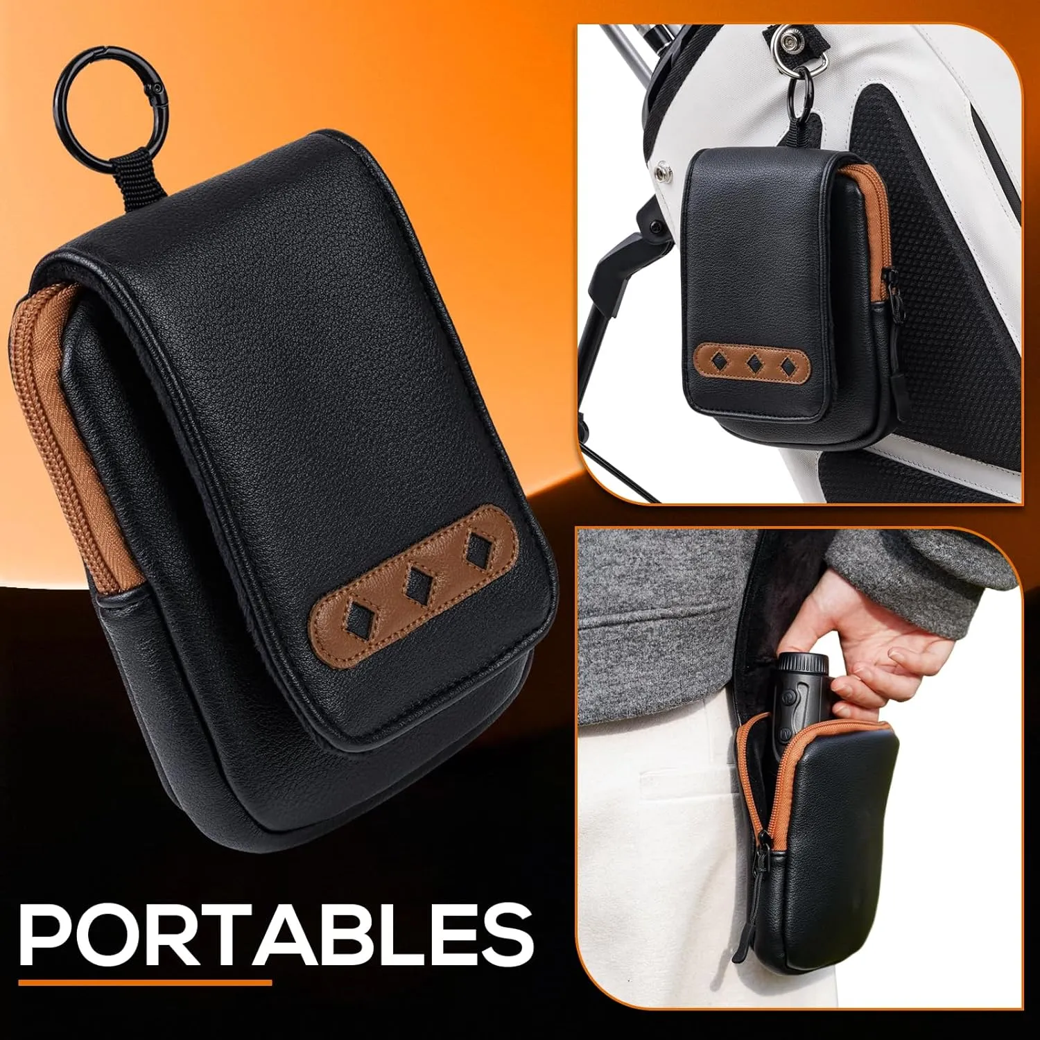 Golf Rangefinder Hard Shell Carry Case Box EVA Bag Compatible with Bushnell/Callaway/Tectectec V2 V3 V4 V5 Pro X2 Pro XE Or Others Rangefinder USA Flag