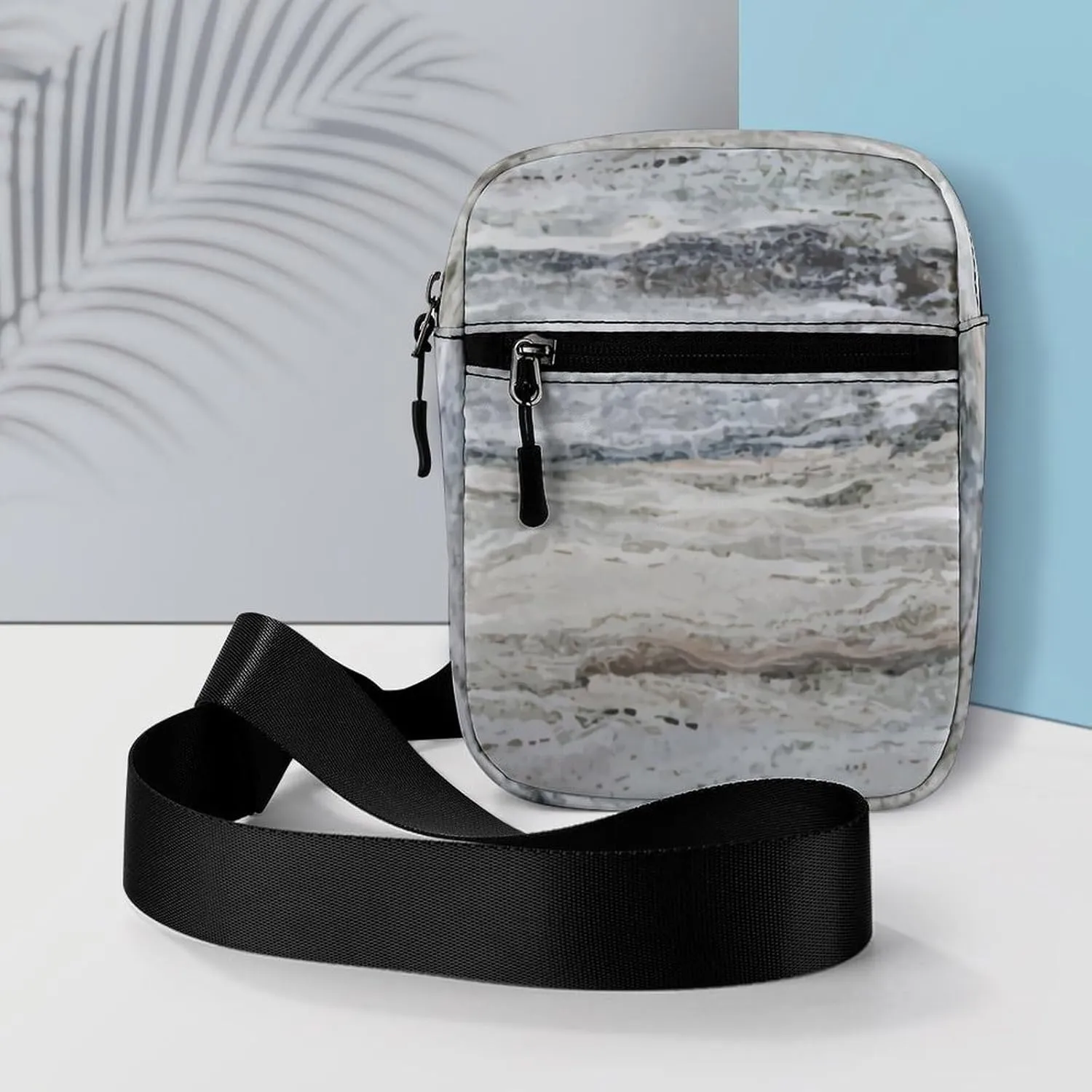 Granite Stone Look Pattern Crossbody Bag Small Shoulder Bag Waterproof, Lightweight And Convenient
