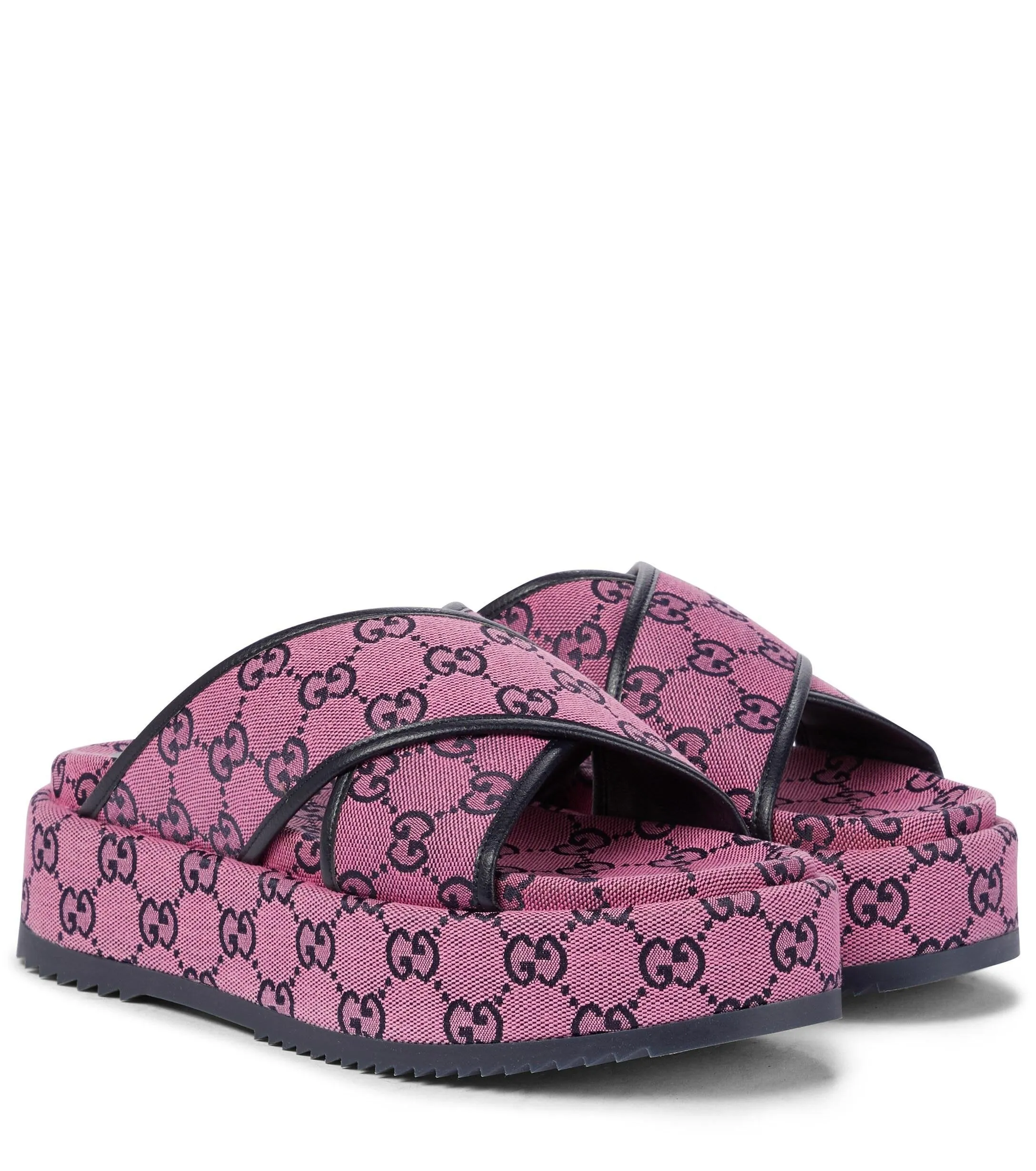 Gucci GG Multicolor platform sandal-Slides