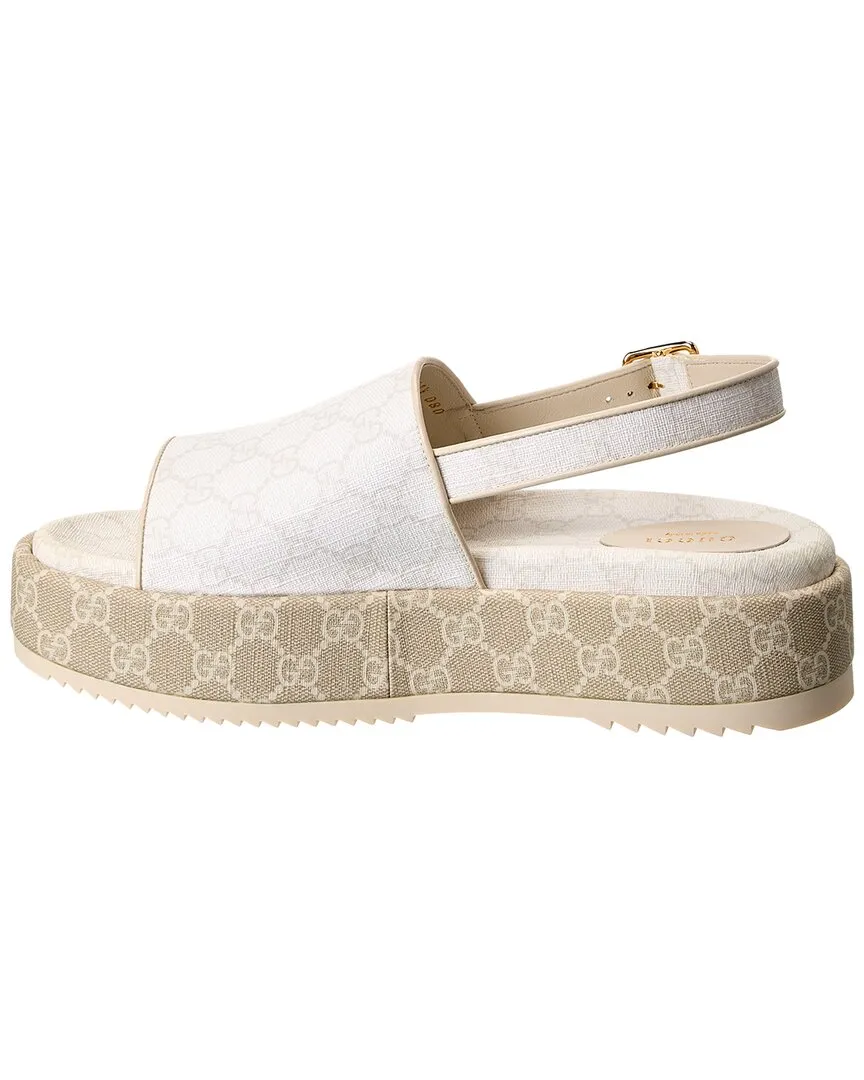 Gucci GG Supreme Canvas & Leather Platform Sandal