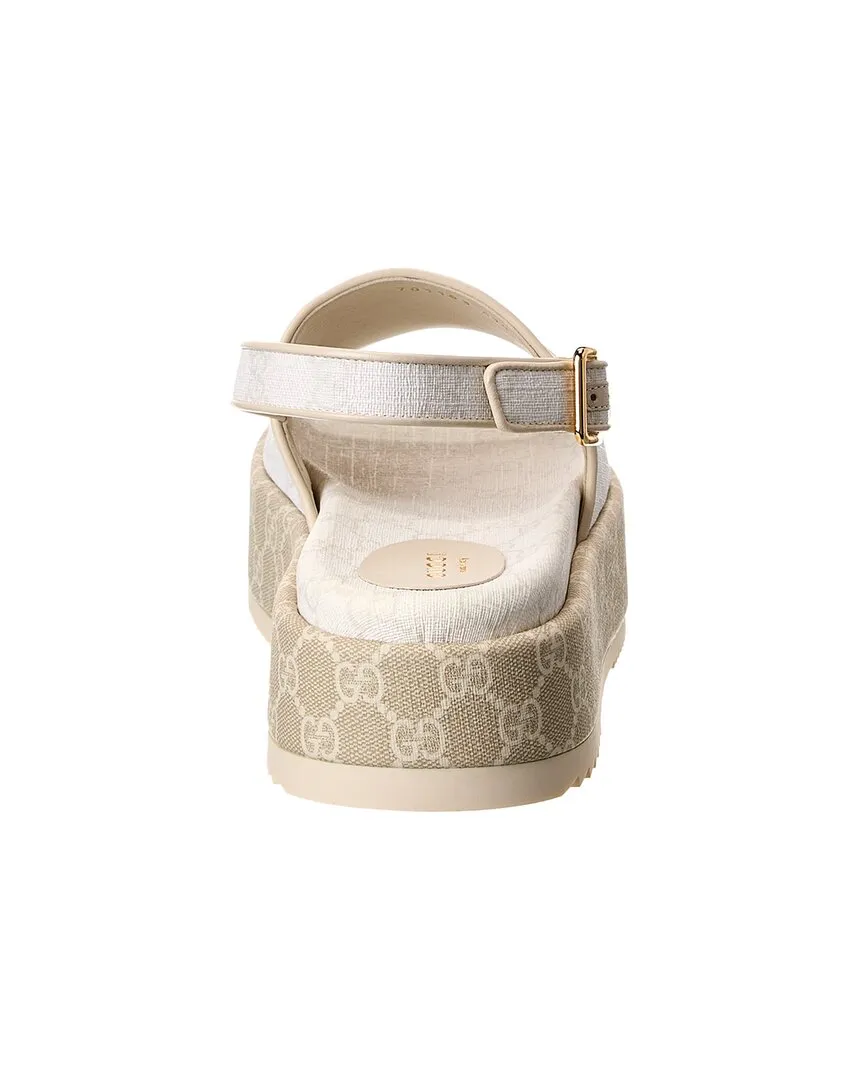 Gucci GG Supreme Canvas & Leather Platform Sandal