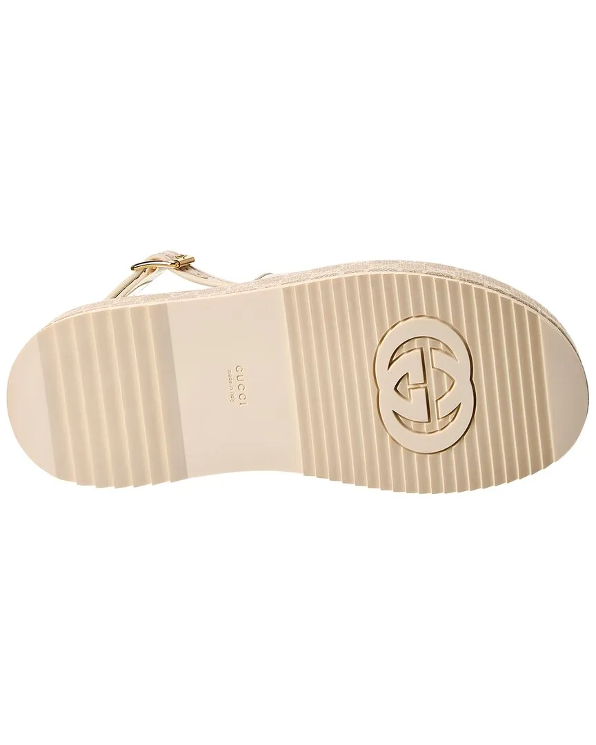 Gucci GG Supreme Canvas & Leather Platform Sandal