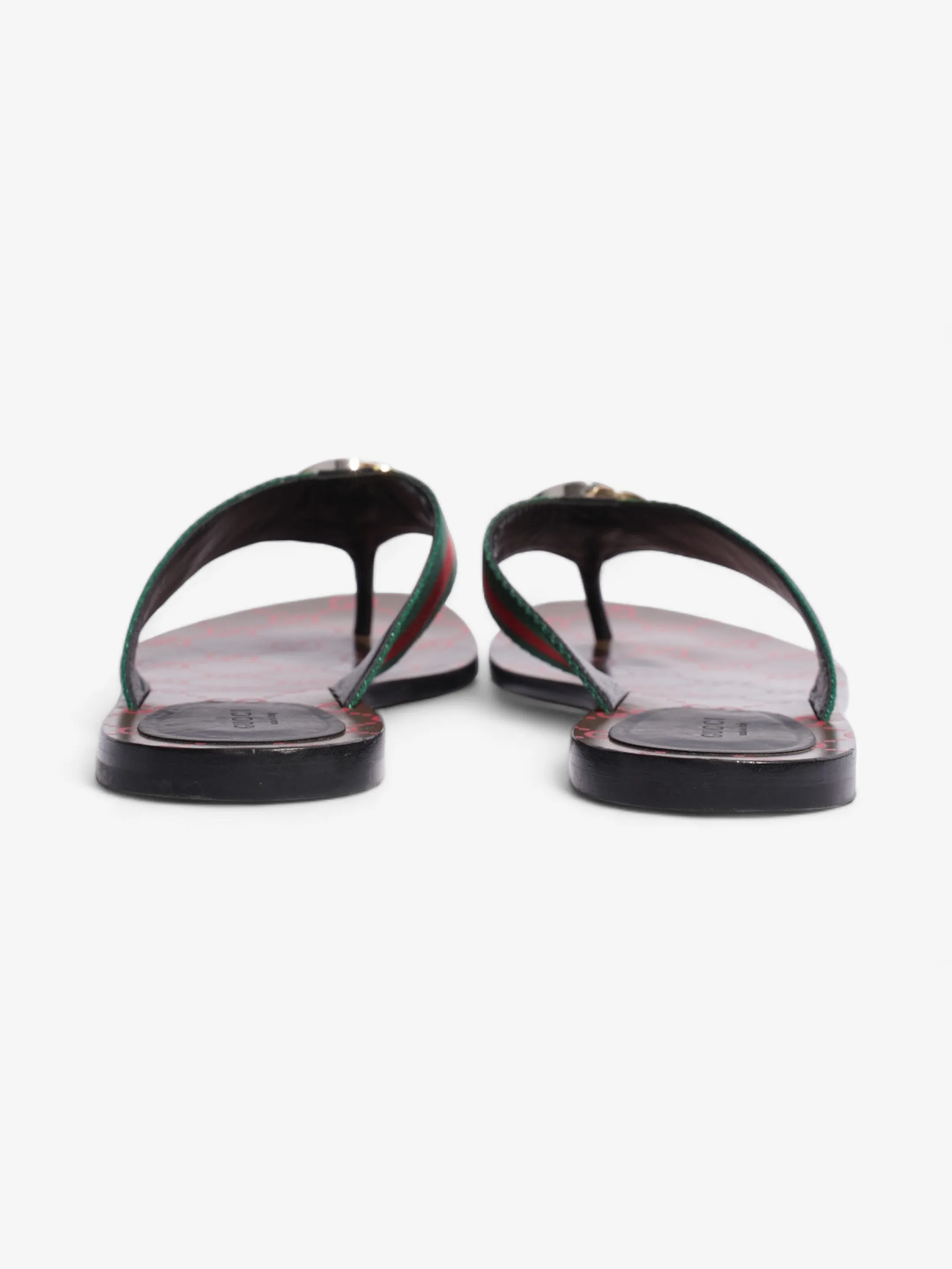 Gucci GG Thong Web Sandal Red / Green Canvas EU 39 UK 6