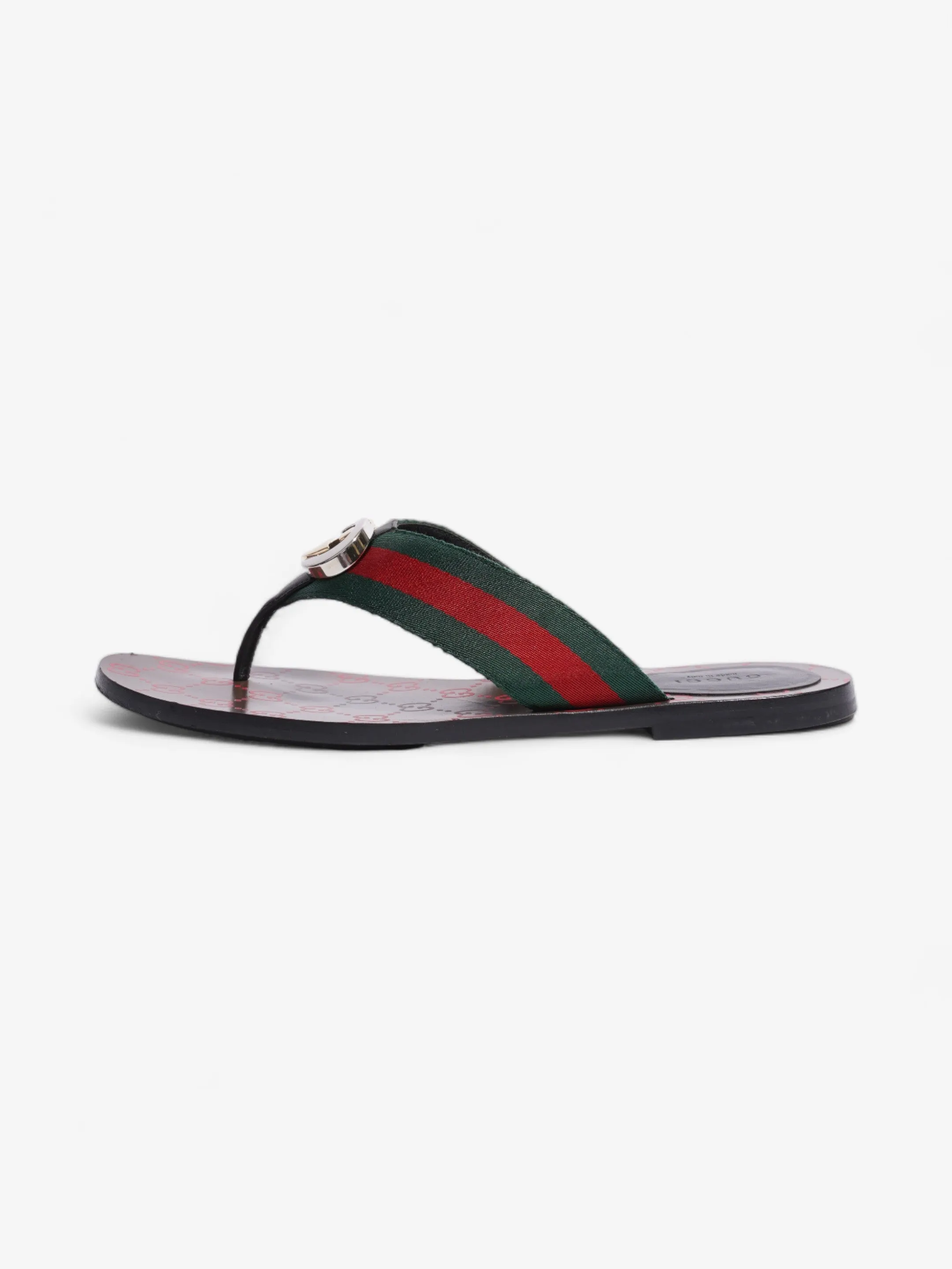 Gucci GG Thong Web Sandal Red / Green Canvas EU 39 UK 6