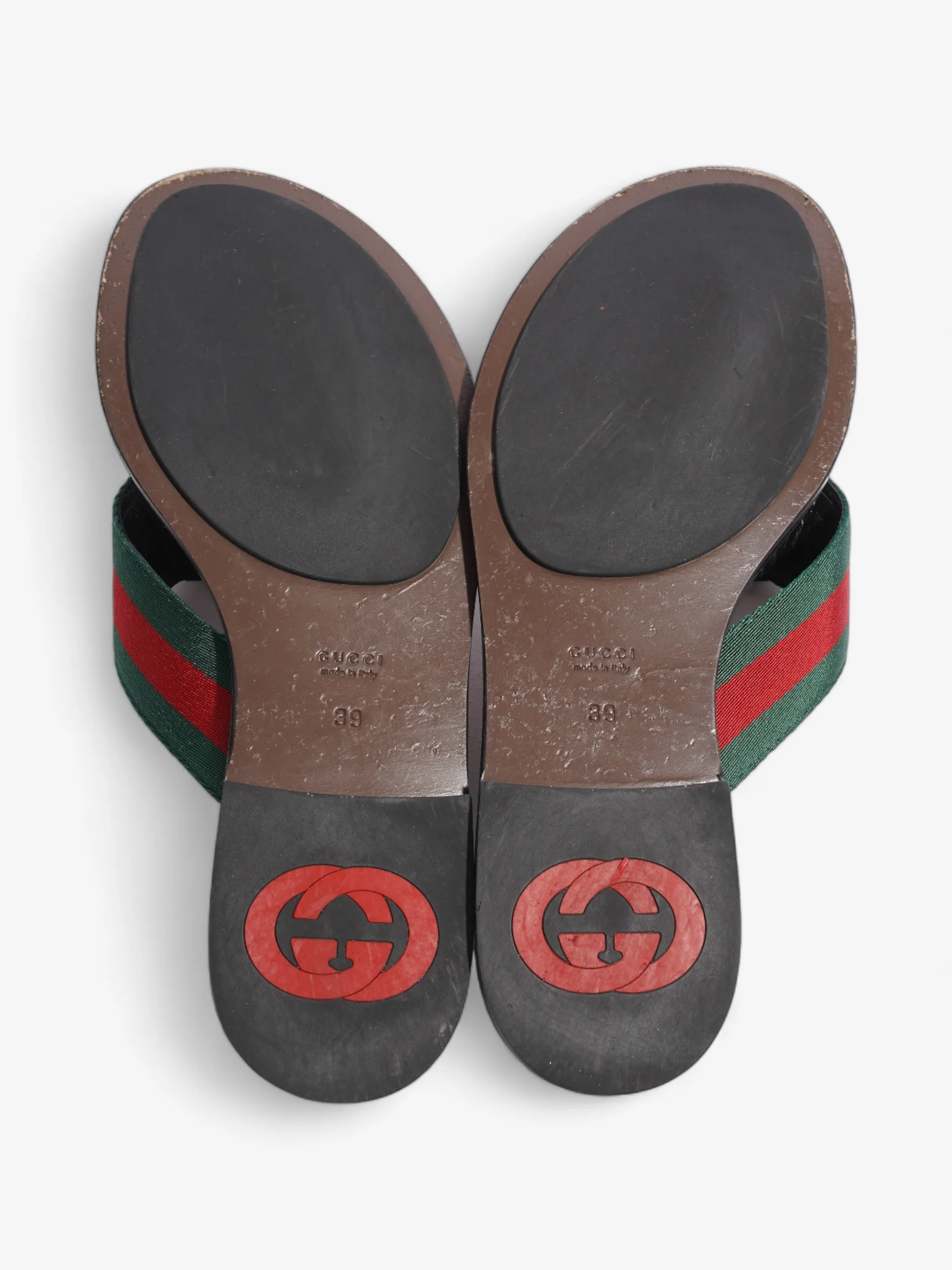 Gucci GG Thong Web Sandal Red / Green Canvas EU 39 UK 6