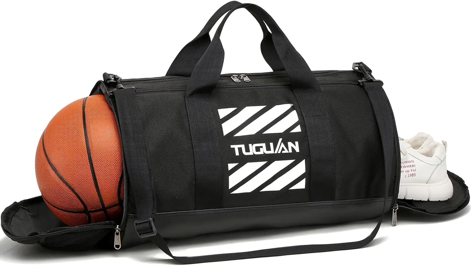 Gym Bag for Men Women with Wet Pocket & Shoe Compartment Travel Duffle Bag Man Sport Basketball Football Bag Weekend Overnight Duffel Bag Gym Tote bag 40L, Black