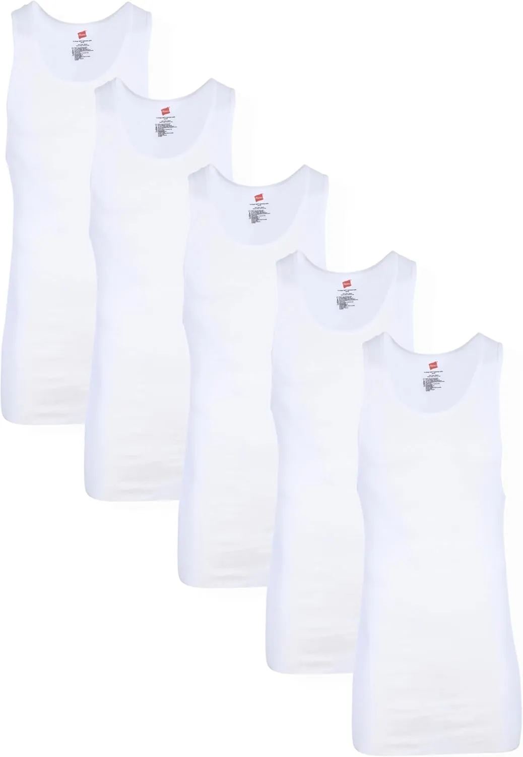 Hanes Men’s Tall 100% Cotton Ribbed Tank Tagless Undershirts, Multipack