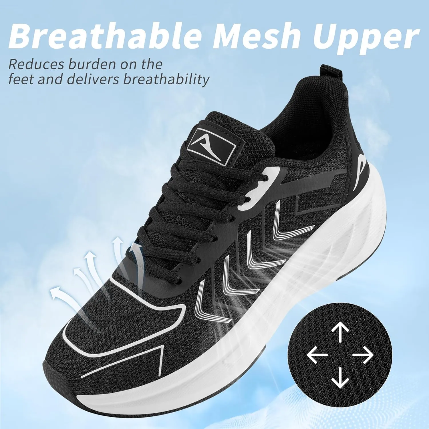 HARENCE Womens Walking Tennis Shoes: Comfortable Breathable Non Slip Athletic Running Gym Workout Cross Training Fashion Sneakers