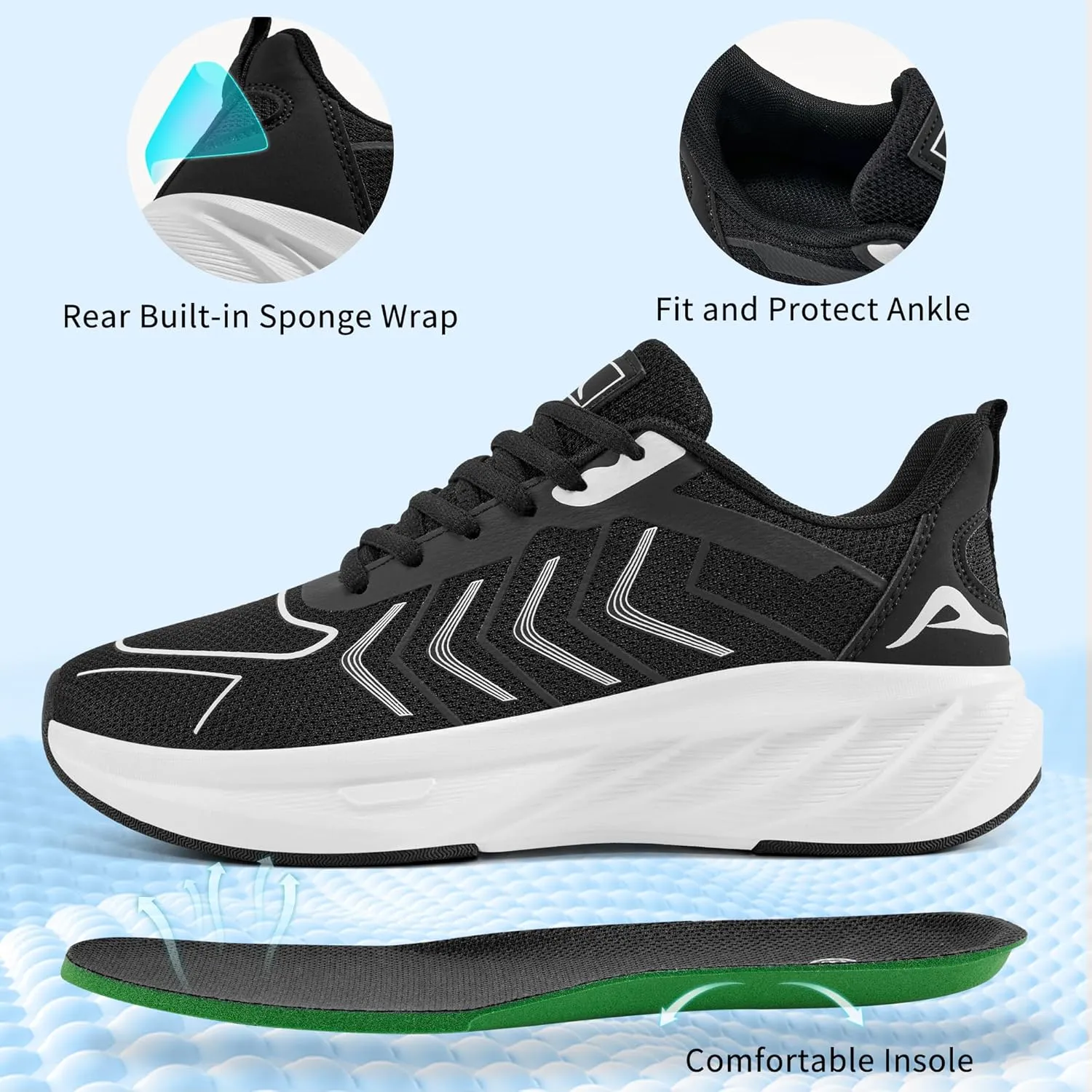 HARENCE Womens Walking Tennis Shoes: Comfortable Breathable Non Slip Athletic Running Gym Workout Cross Training Fashion Sneakers