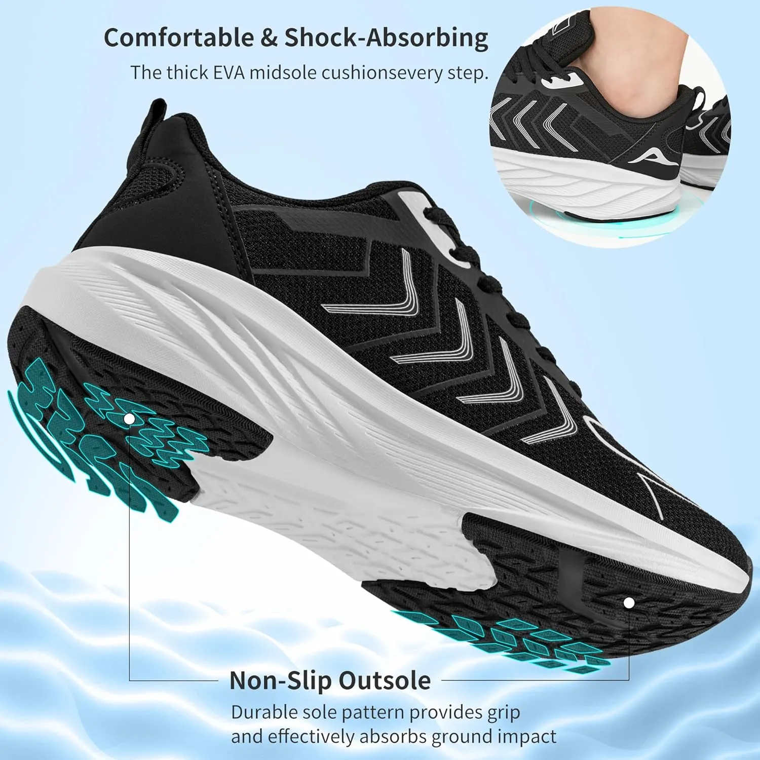 HARENCE Womens Walking Tennis Shoes: Comfortable Breathable Non Slip Athletic Running Gym Workout Cross Training Fashion Sneakers