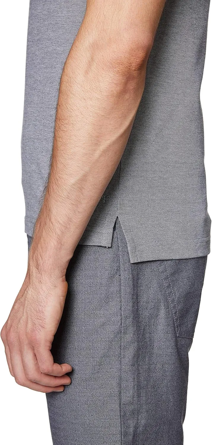 Hickey Freeman Men's Regular Fit Short Sleeve 2 Button Cotton Polo Shirt