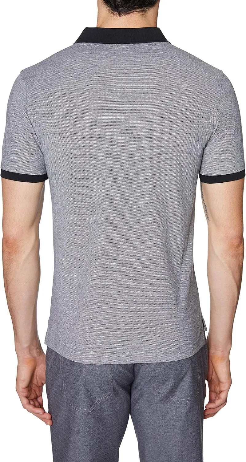 Hickey Freeman Men's Regular Fit Short Sleeve 2 Button Cotton Polo Shirt