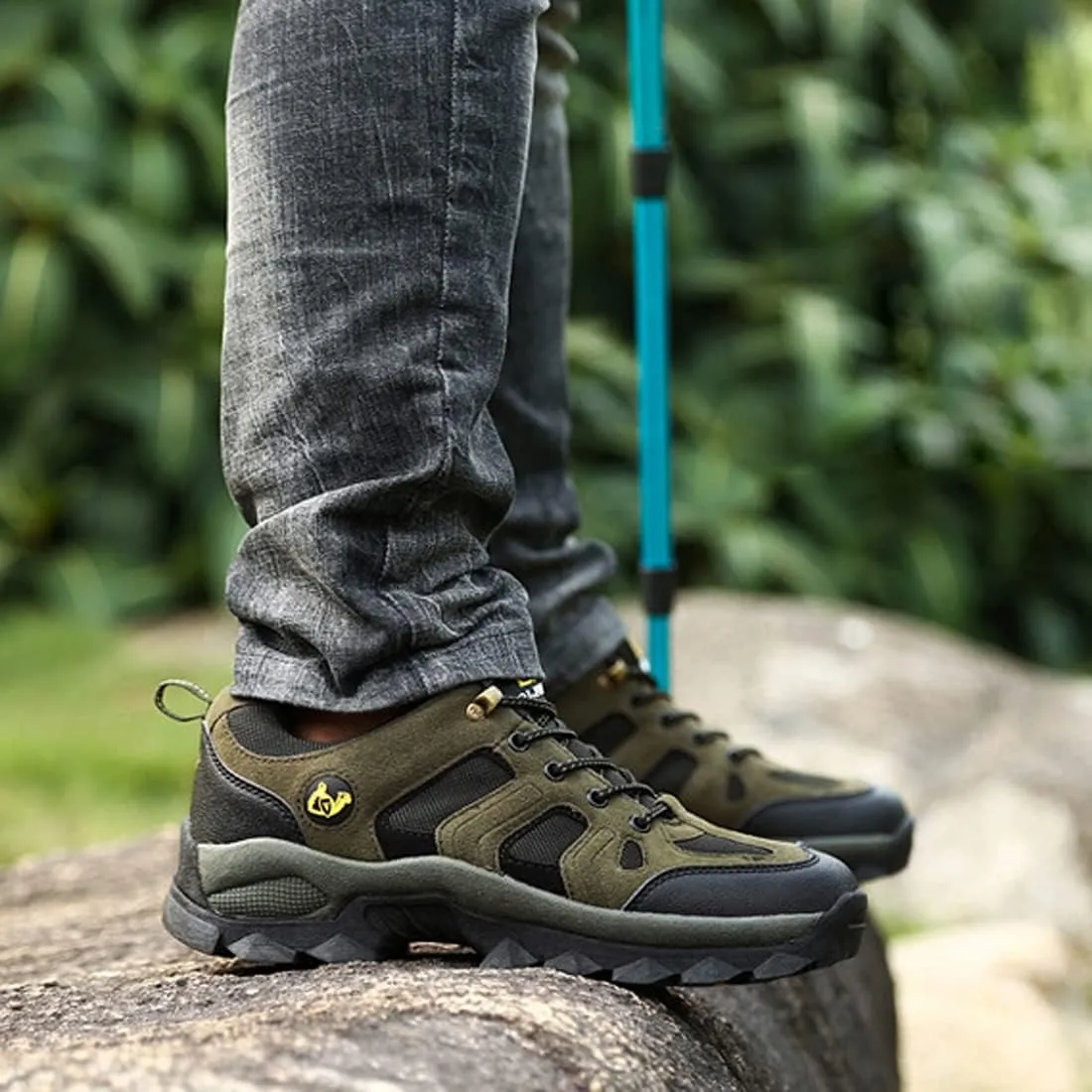 Hiking Boots Mens Walking Shoes Lightweight Trekking Low Casual Outdoor Mountain Trainers Lace-up Sneakers