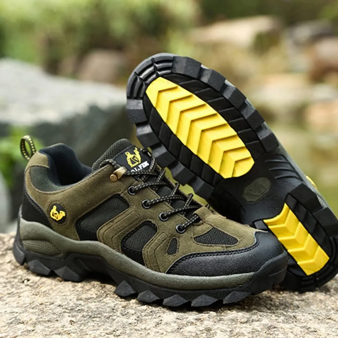 Hiking Boots Mens Walking Shoes Lightweight Trekking Low Casual Outdoor Mountain Trainers Lace-up Sneakers