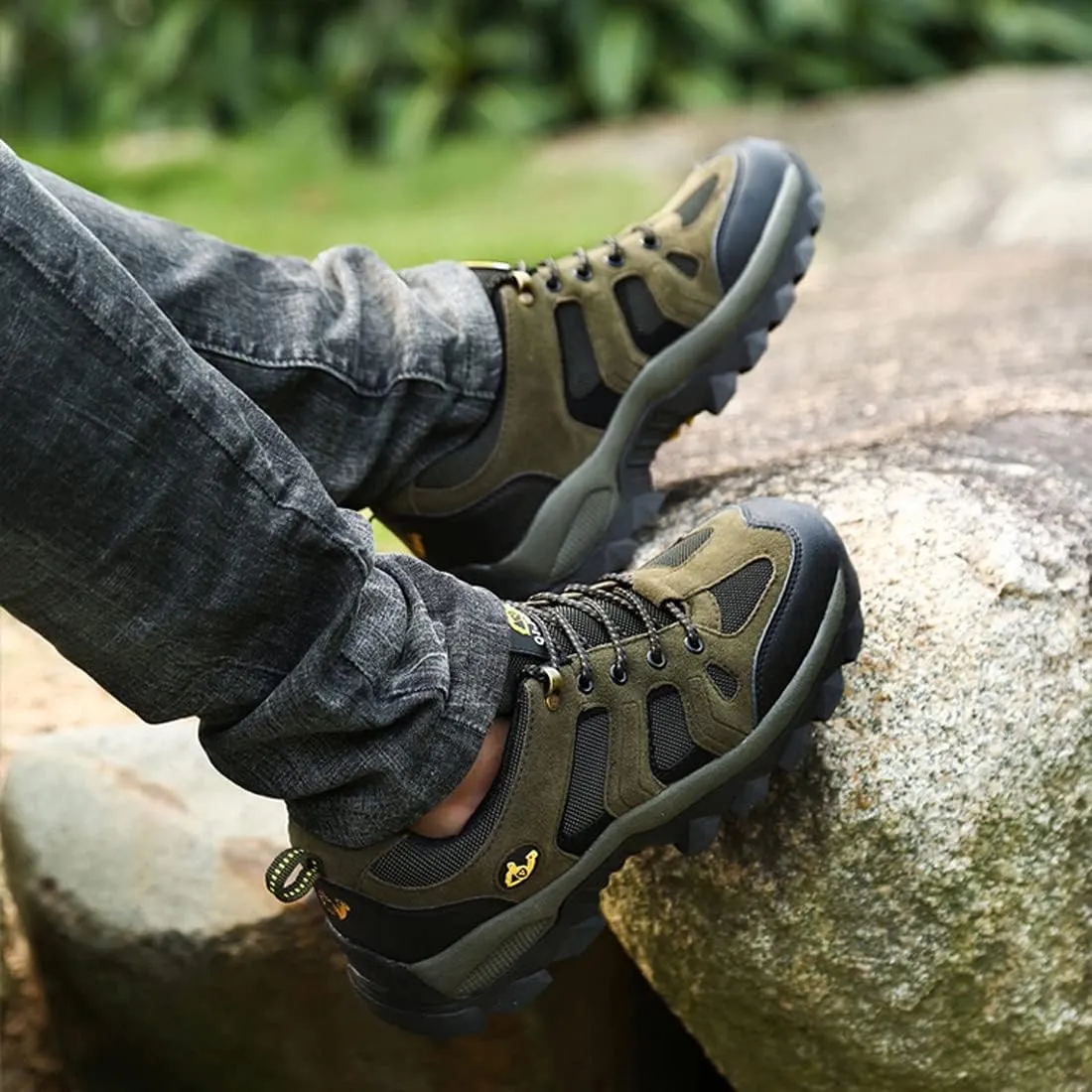 Hiking Boots Mens Walking Shoes Lightweight Trekking Low Casual Outdoor Mountain Trainers Lace-up Sneakers