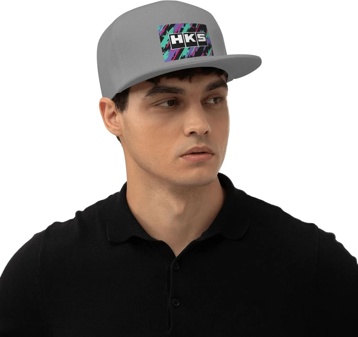 Hks Japanese Aftermarked Car Parts Hats for Men Flat Bill Fitted Caps Hiphop Rap Adjustable Baseball Trucker Dad Hat