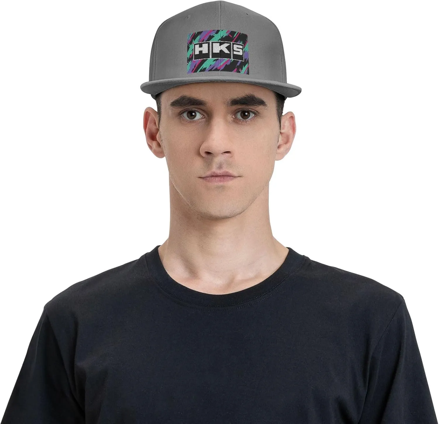 Hks Japanese Aftermarked Car Parts Hats for Men Flat Bill Fitted Caps Hiphop Rap Adjustable Baseball Trucker Dad Hat