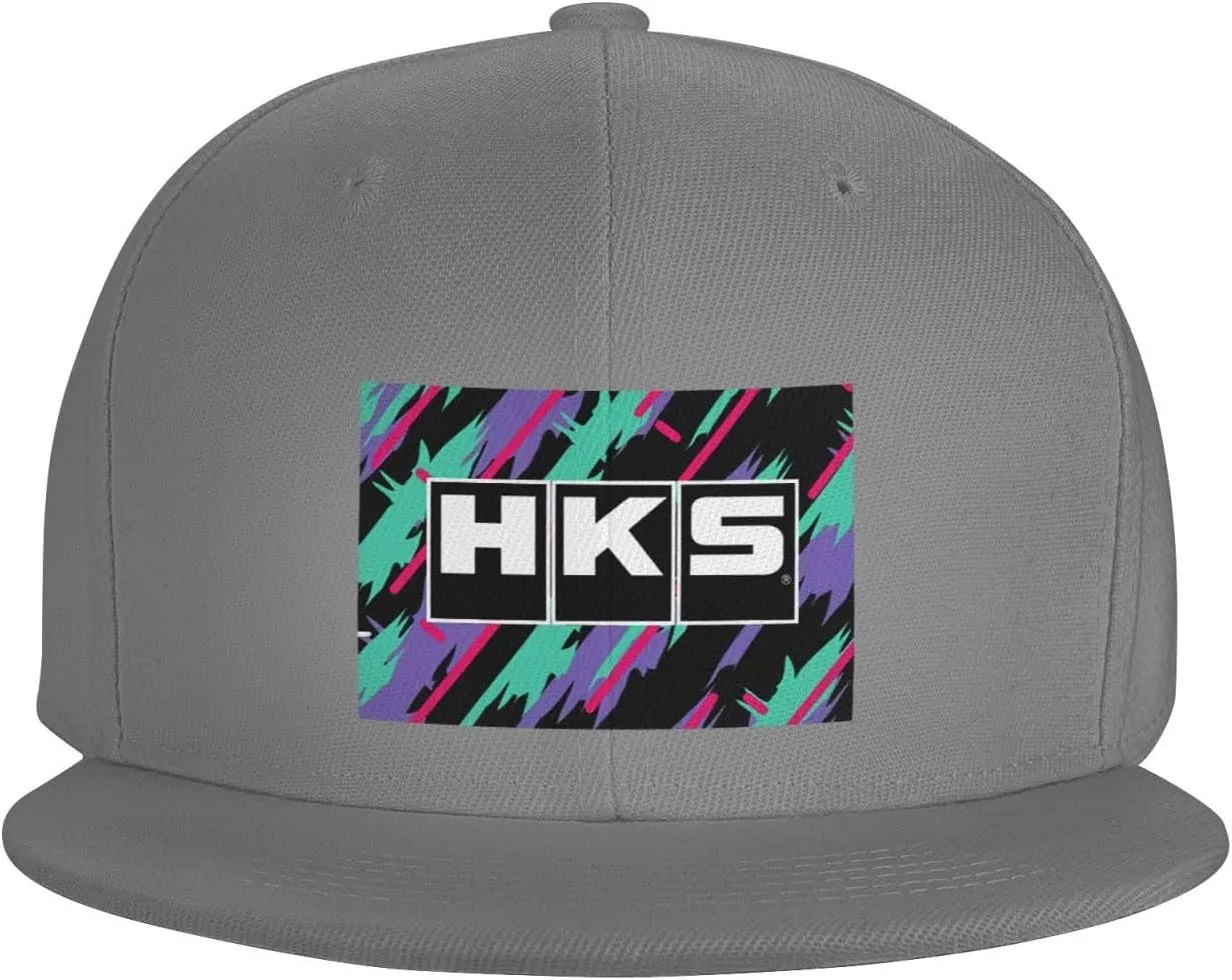 Hks Japanese Aftermarked Car Parts Hats for Men Flat Bill Fitted Caps Hiphop Rap Adjustable Baseball Trucker Dad Hat