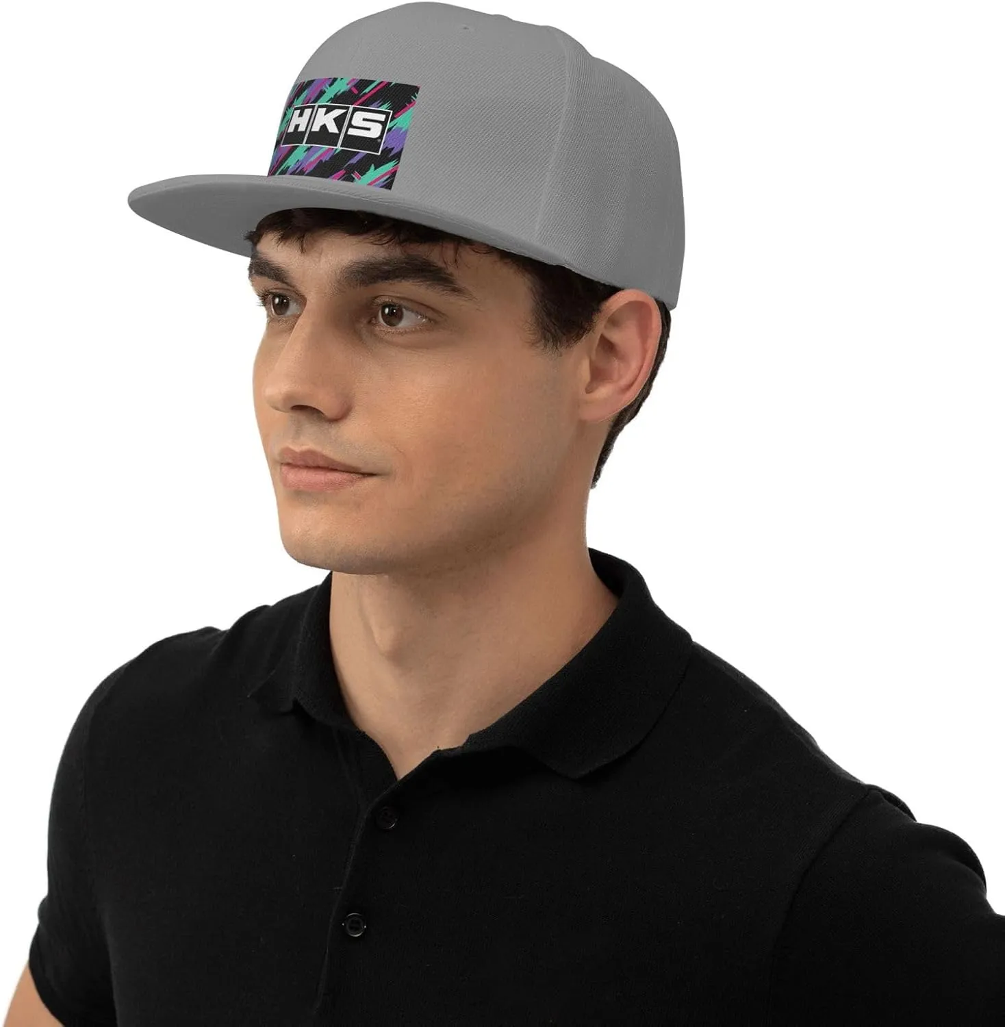 Hks Japanese Aftermarked Car Parts Hats for Men Flat Bill Fitted Caps Hiphop Rap Adjustable Baseball Trucker Dad Hat