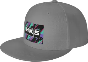 Hks Japanese Aftermarked Car Parts Hats for Men Flat Bill Fitted Caps Hiphop Rap Adjustable Baseball Trucker Dad Hat