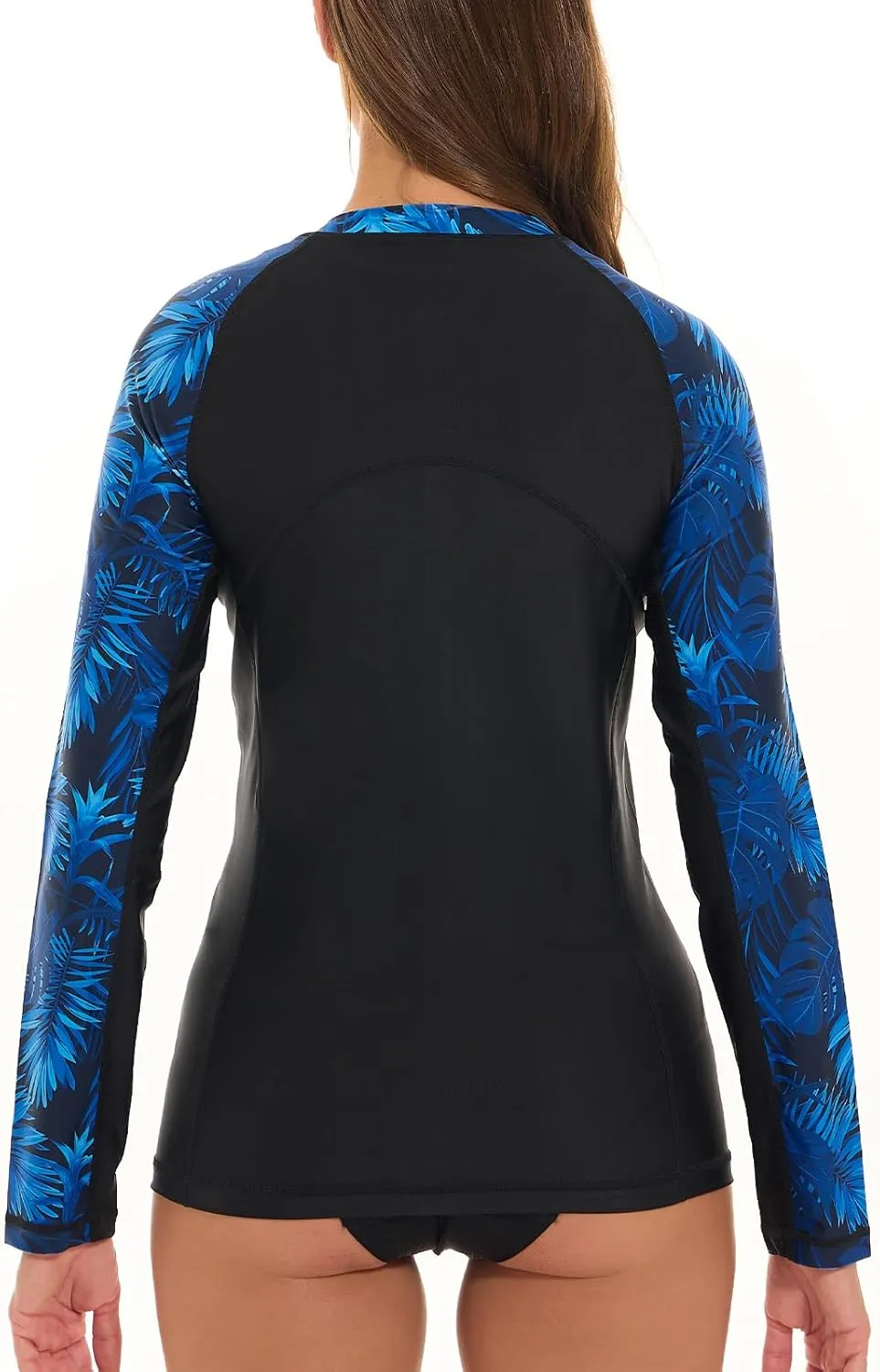 HODOSPORTS Women's Rashguard UPF 50  Swimsuit Zip Front Sun Protection Swim Shirt Long Sleeve S-5XL