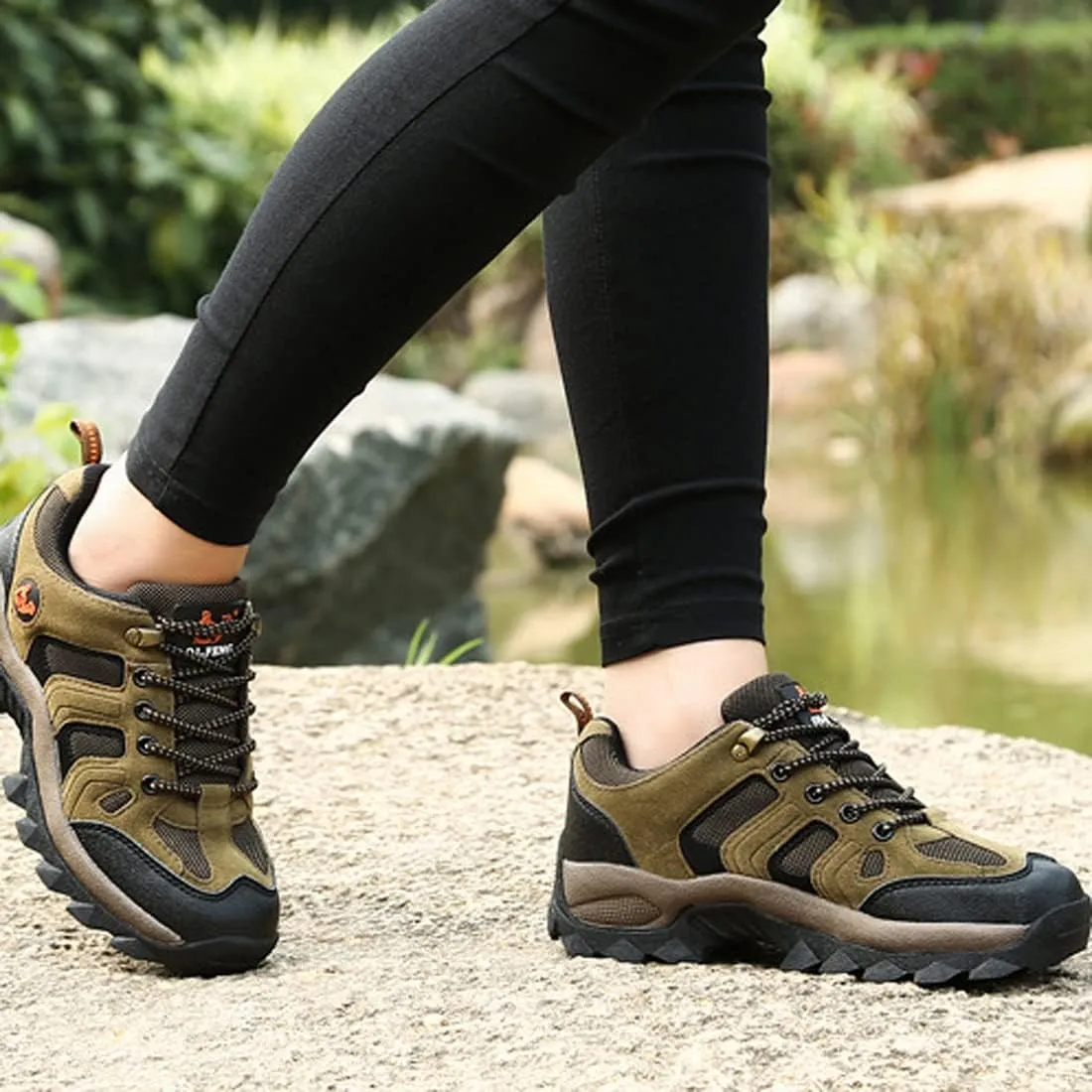 hongrenamz Hiking Boots Mens Waterproof Womens Trekking Outdoor Walking Shoes Work Boots