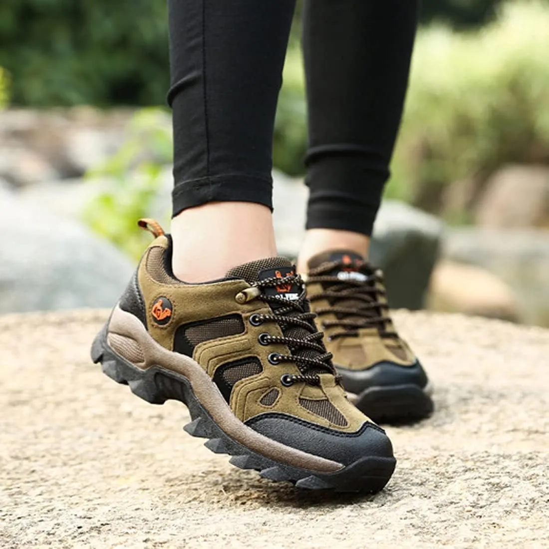 hongrenamz Hiking Boots Mens Waterproof Womens Trekking Outdoor Walking Shoes Work Boots