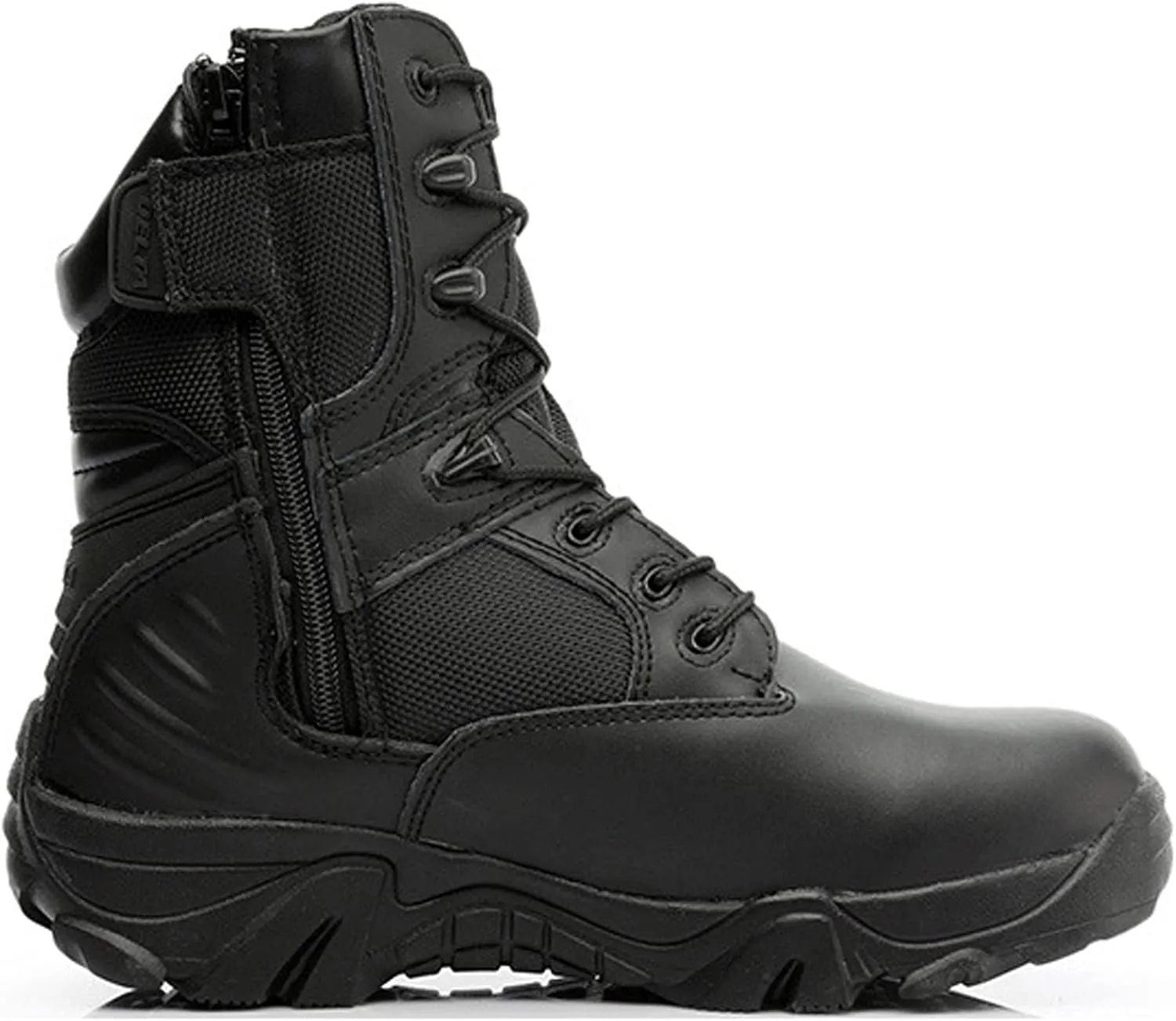 hongrenamz Men's Hiking Boots Lightweight Waterproof High Top Casual Camping Outdoor Walking Lace Up Anti-Slip Trail Running Boots Trekking Shoes Black-EU39/US7