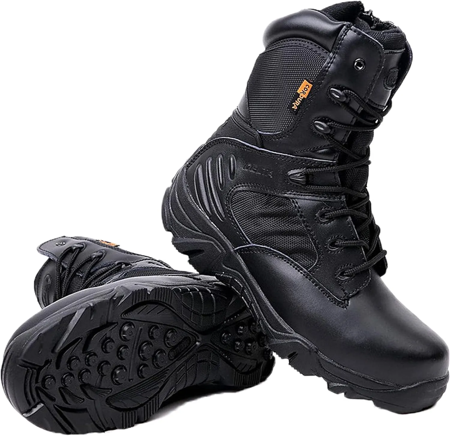 hongrenamz Men's Hiking Boots Lightweight Waterproof High Top Casual Camping Outdoor Walking Lace Up Anti-Slip Trail Running Boots Trekking Shoes Black-EU39/US7