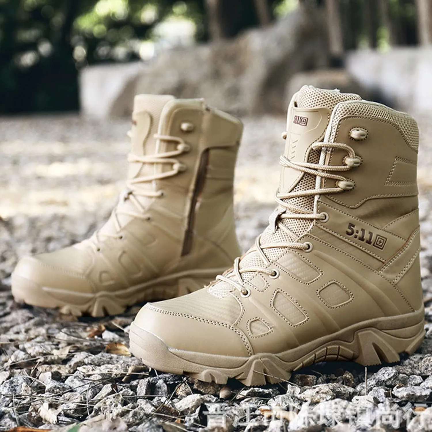 hongrenamz Mens Hiking Boots Lightweight Waterproof Hunting Boot Climbing Trekking Sand-EU44/US10