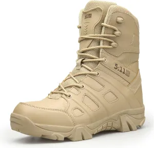 hongrenamz Mens Hiking Boots Lightweight Waterproof Hunting Boot Climbing Trekking Sand-EU44/US10