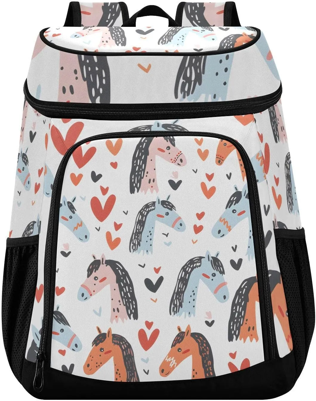 Horse Childish Doodle Cooler Backpack Cooler Insulated Leak Proof Lunch Backpack 36 Cans Waterproof Soft for Men Women Picnic Hiking Camping Beach