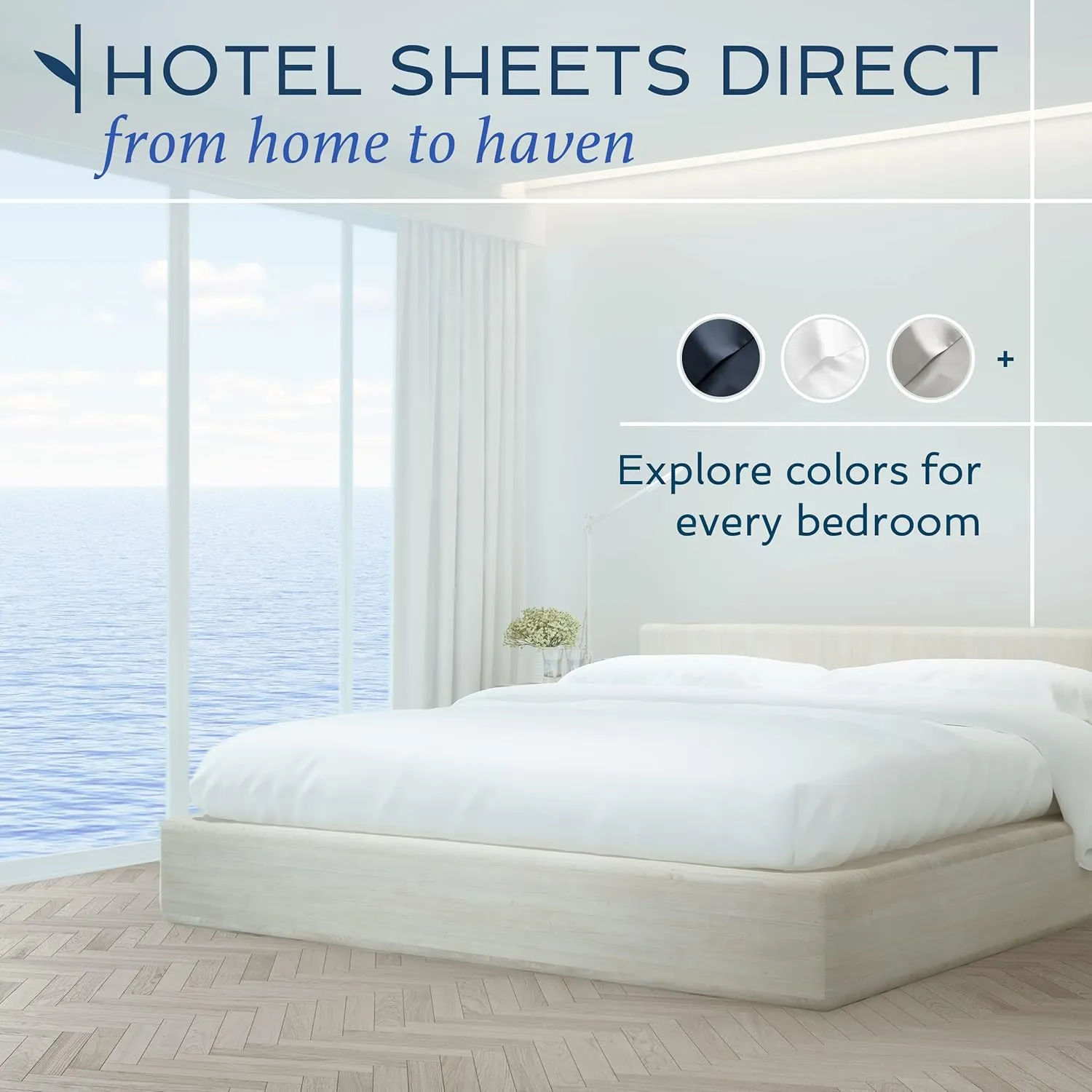 Hotel Sheets Direct 4 Piece Bed Sheet Set King Size, 100% Viscose Derived from Bamboo Sheets Set with 2 Pillowcases, Cooling & Breathable Luxury Bedding, Moisture-Wicking & Silky Soft, Light Blue