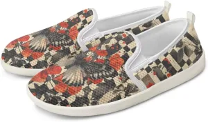 Howilath Cats Pattern Flat Shoes for Women Slip on Sneakers Lightweight Anti-Skid No Laces Running Sneakers