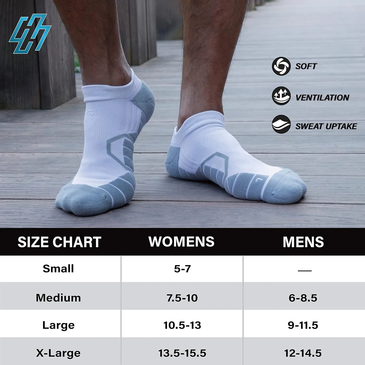 Hylaea Athletic Running Socks Cushion Padded Moisture Wicking Low Cut