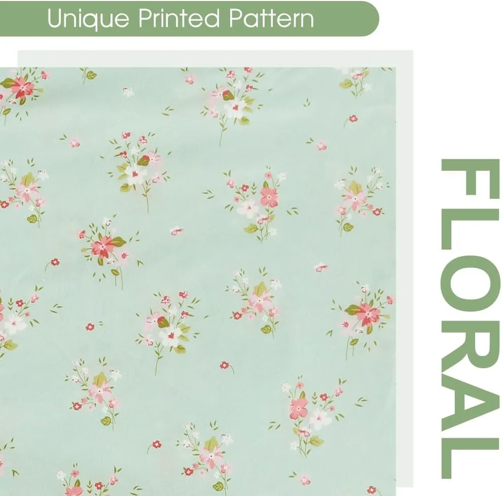 HYPREST Floral Sheets Queen, Soft Breathable Farmhouse 4pcs Bed Sheet Sets,18 inches deep Pocket Sheets