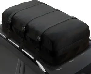 iBirdie Rooftop Cargo Carrier 25 Cubic Feet Waterproof Soft Car Roof Rack Cargo Carrier Heavy Duty 1200D for All Car with/Without Rack, with Anti-Slip Mat, Door Hooks, 60L x 37W x 20H inches