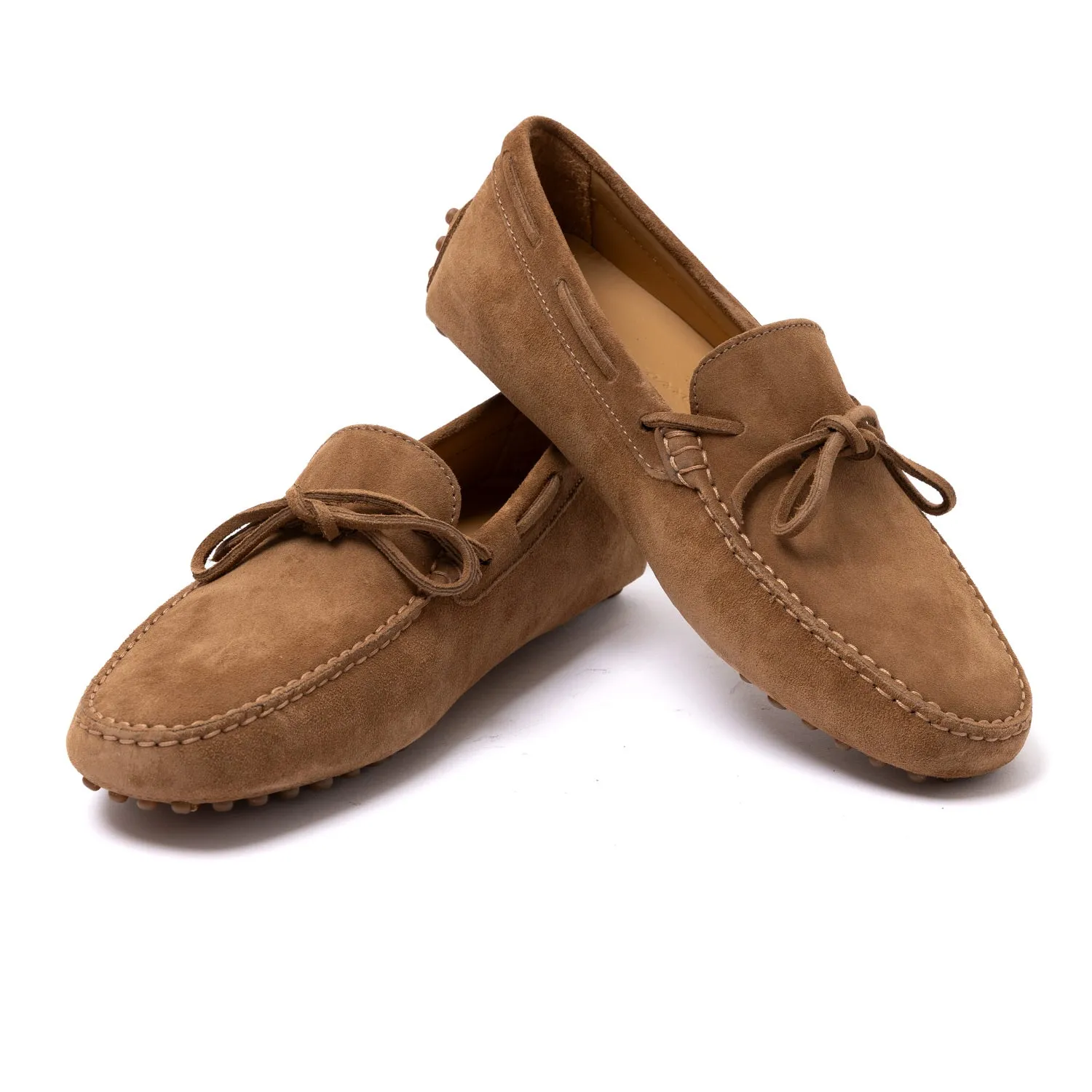 Il Mocassino exklusiv x MJ: Noppen-Loafer "Gommino Monza" aus Kalbsvelours