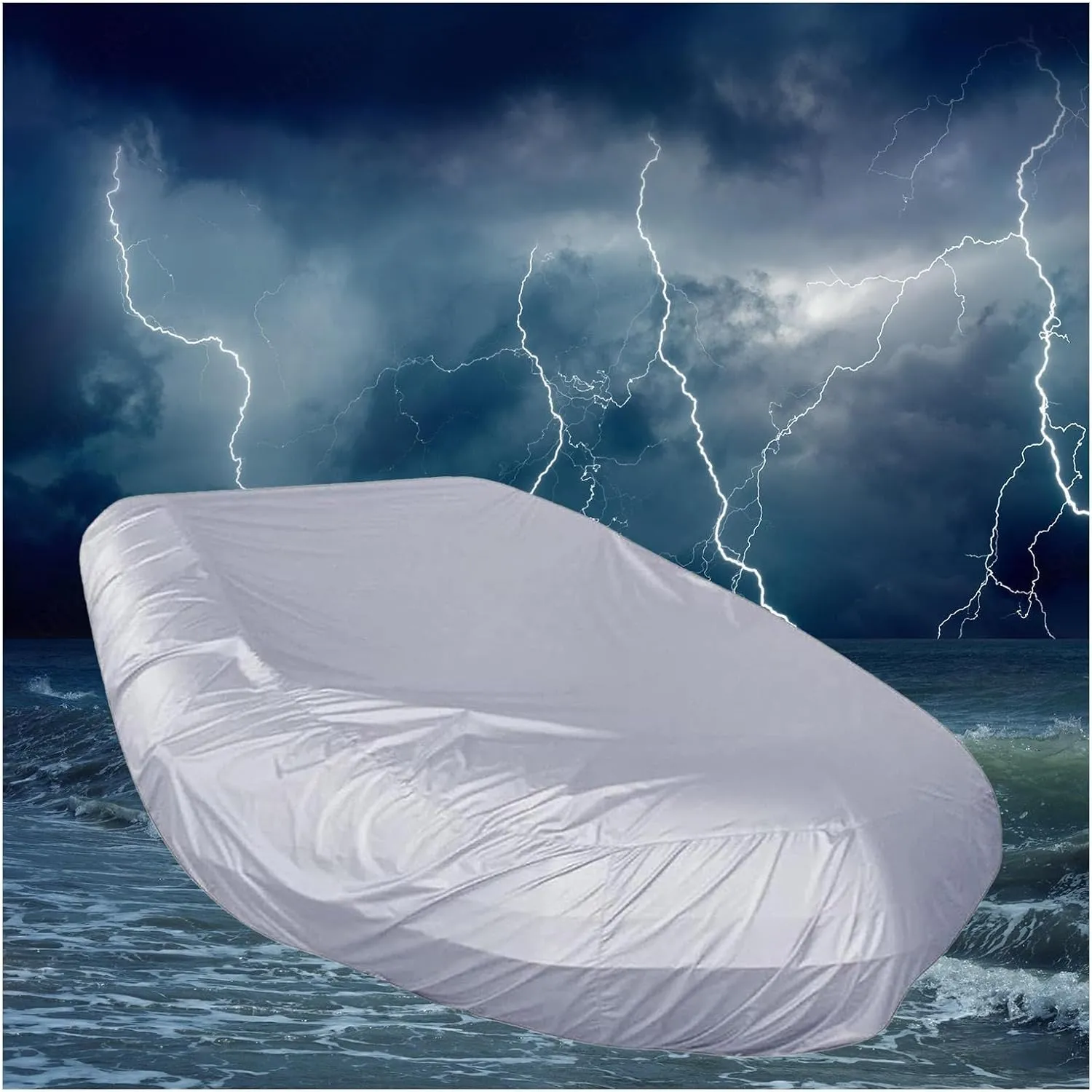 Inflatable Boat Cover 7 Sizes Boat Tarp UV Resistant Dinghy Cover for Small Inflatable and Rigid Inflatable Boats,380 * 200 * 46cm