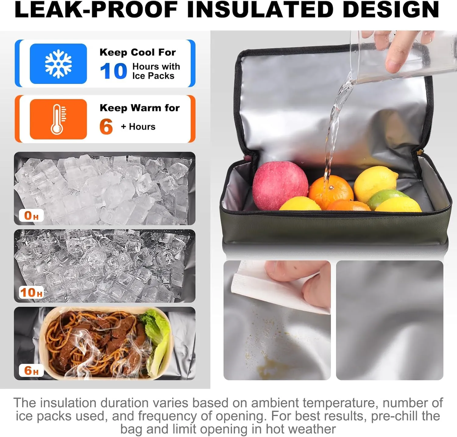 Insulated Cooler Backpack Waterproof Leak-Proof Over-Size Storage for Picnic, Camping, Lunch, Large Soft Cooler Bag Outdoor