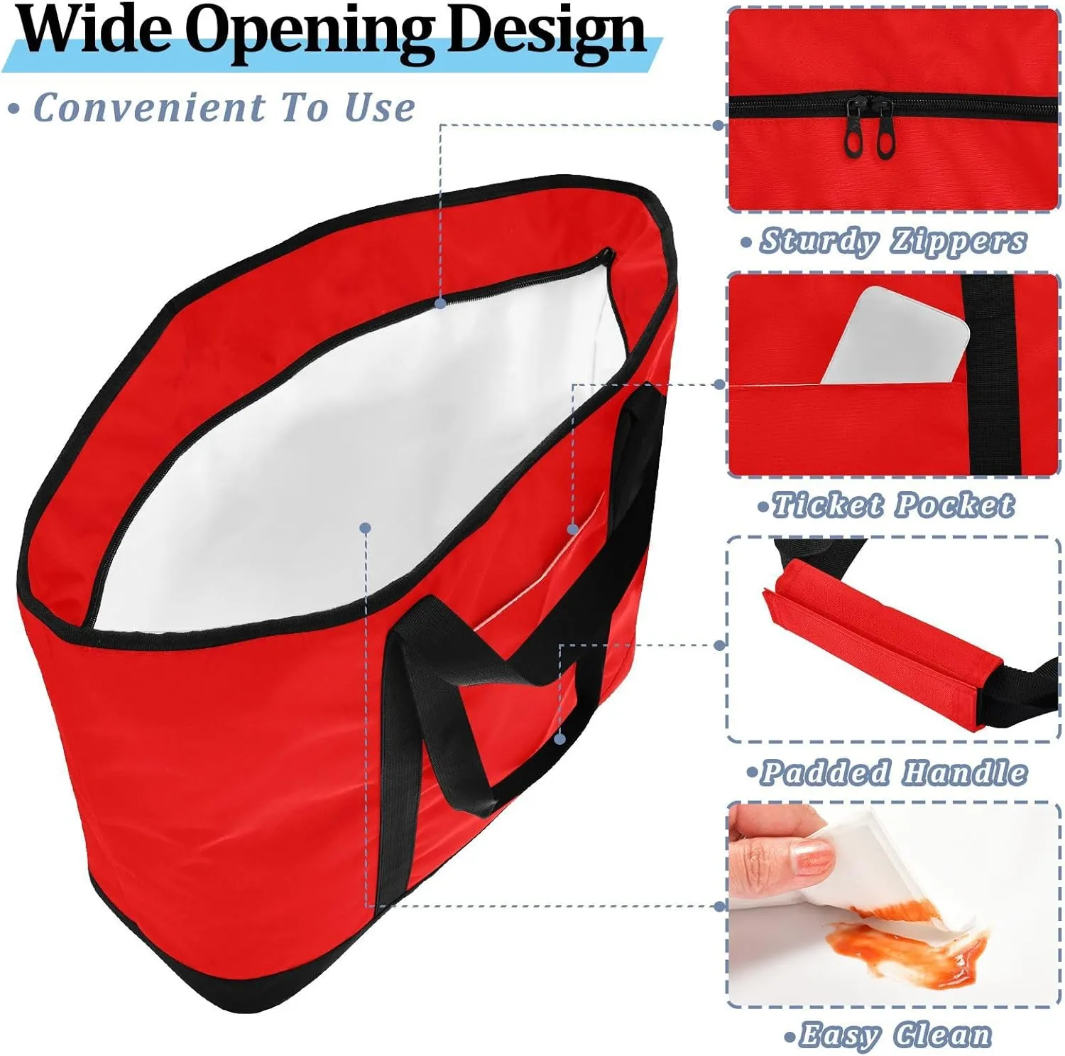 Insulated Cooler Tote Bag Keeps Food Hot or Cold Reusable Shopping Bags for Groceries with Zipper for Beach Travel Picnics