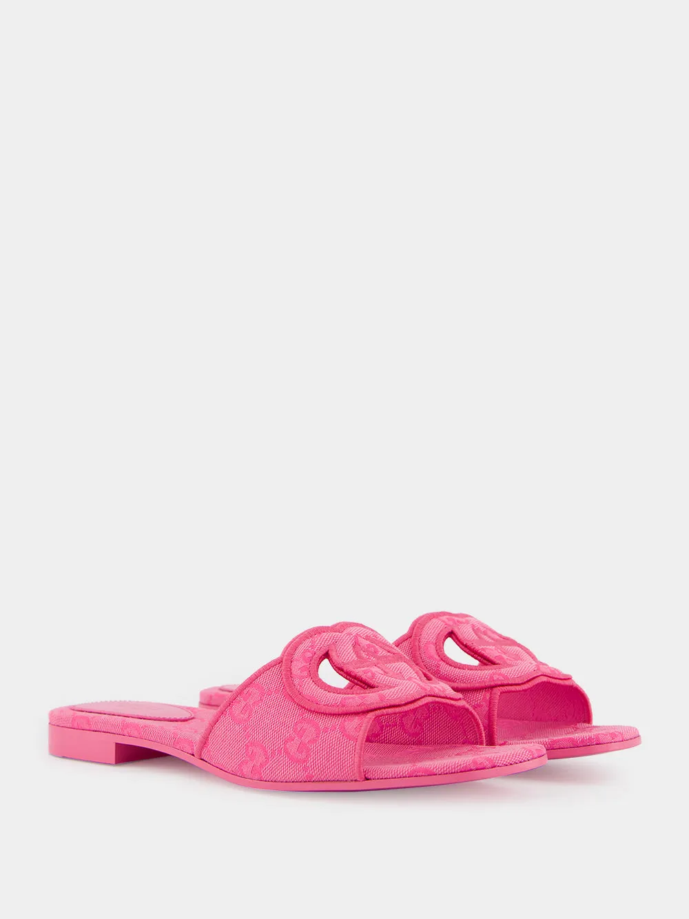 Interlocking G Pink Slide Sandals
