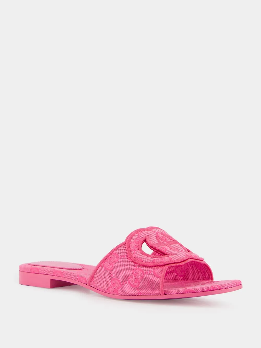 Interlocking G Pink Slide Sandals