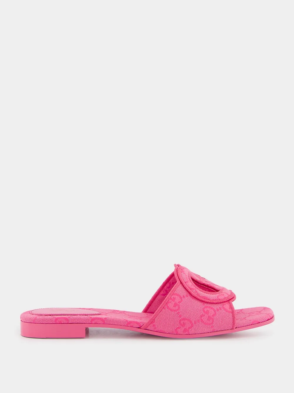 Interlocking G Pink Slide Sandals
