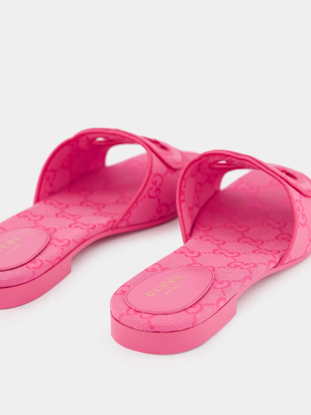 Interlocking G Pink Slide Sandals