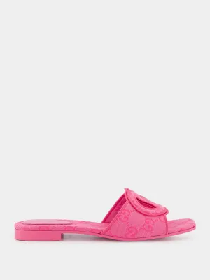 Interlocking G Pink Slide Sandals