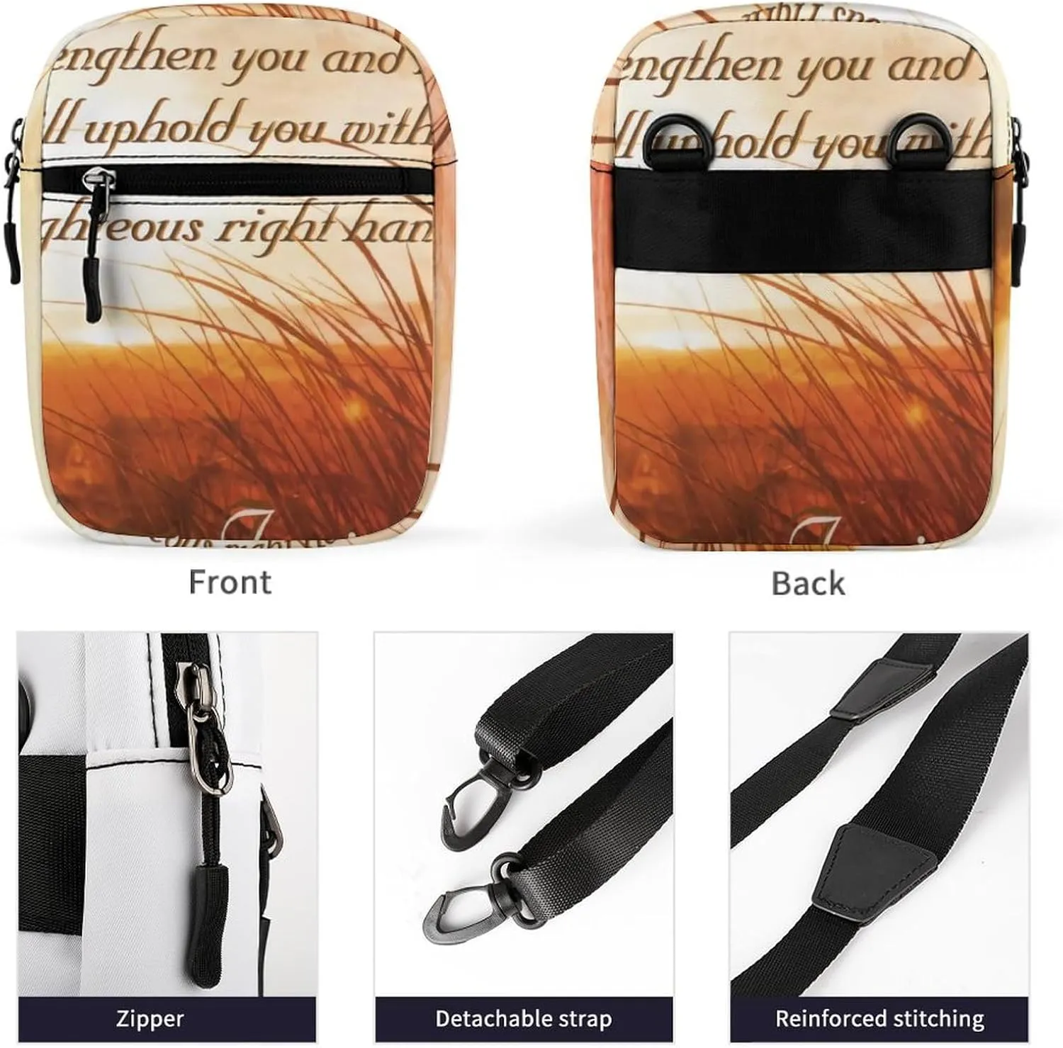 Isaiah Bible Verse Crossbody Bag Small Shoulder Bag Waterproof, Lightweight And Convenient